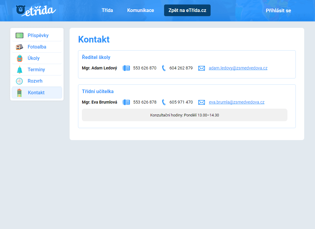 Kontakt uživatel